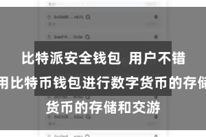 比特派安全钱包  用户不错省心使用比特币钱包进行数字货币的存储和交游